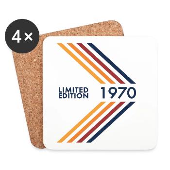 1970's Limited Edition Birthday Man Wife Vintage - Coasters (set of 4) - white - Front