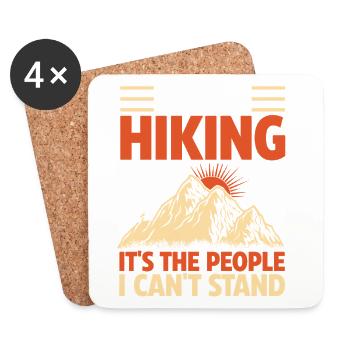 Hiking Mountain Trail Backpacking Outdoors Poaching - Coasters (set of 4) - white - Front