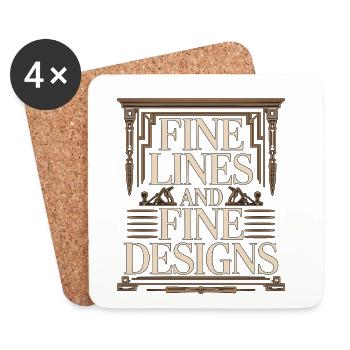 Ébéniste : Fines lignes et Fabricant de meubles de qualité - Dessous de verre (lot de 4) - blanc - Devant