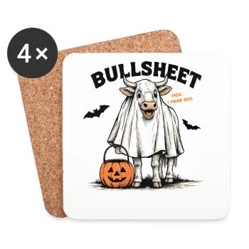 Vache drôle Halloween T Gardien de Zoo Fermier Hall - Dessous de verre (lot de 4) - blanc - Devant