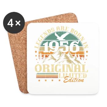 Cadeau d’anniversaire Legends 1956 Vintage 70 - Dessous de verre (lot de 4) - blanc - Devant