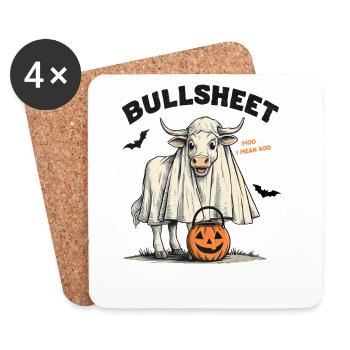 Fête d’Halloween pour déguiser un vache de vache et un porte-animaux de compagnie - Dessous de verre (lot de 4) - blanc - Devant