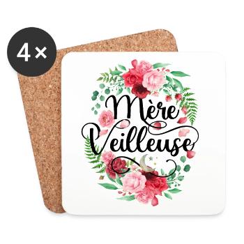 Mère Veilleuse Merveilleuse Fête Des Mères - Dessous de verre (lot de 4) - blanc - Devant