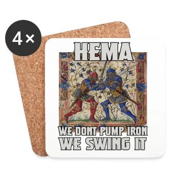 Chasseurs HEMA : Escrime historique et chevalerie - Dessous de verre (lot de 4) - blanc - Devant