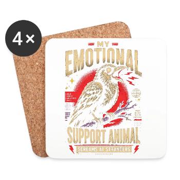 Soutien émotionnel crie Raven - Dessous de verre (lot de 4) - blanc - Devant