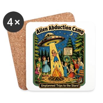 Alien Abduction Camp: Unplanned Trips - Coasters (set of 4) - white - Front