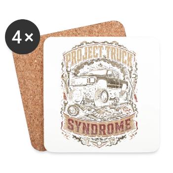 Rolling Coal Project Truck Syndrome - Coasters (set of 4) - white - Front