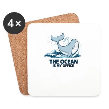 Un cadeau de biologiste marin pour l’amoureux des océans - Dessous de verre (lot de 4) - blanc - Devant