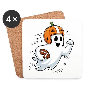 Halloween, America Football, Ghost - Dessous de verre (lot de 4) - blanc - Devant