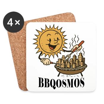 Sun, chef, griller and city - Coasters (set of 4) - white - Front