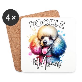 Poodle Mom - Coasters (set of 4) - white - Front