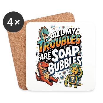 All My Troubles Are Soap Bubbles - Coasters (set of 4) - white - Front