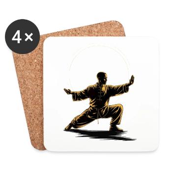 Méditation Zen du Tai Chi – Entraînement au Chi Qigong - Dessous de verre (lot de 4) - blanc - Devant