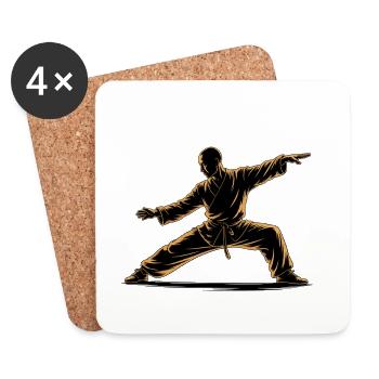 Méditation Zen du Tai Chi – Entraînement au Chi Qigong - Dessous de verre (lot de 4) - blanc - Devant