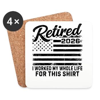 Retraité en 2026, j’ai travaillé toute ma vie pour cette chemise - Dessous de verre (lot de 4) - blanc - Devant
