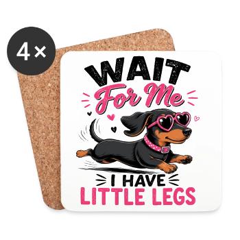 Wait for me: Small bones dog - Coasters (set of 4) - white - Front