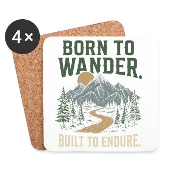 Trail Running - Born to Wander, Built to Endure - Coasters (set of 4) - white - Front