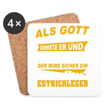 Estrichleger Sprüche - Untersetzer (4er-Set) - Weiß - Vorne