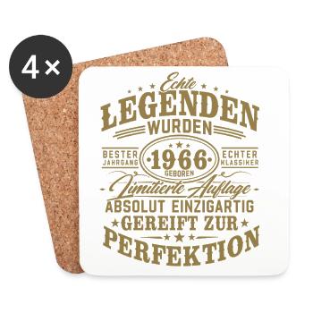 1966 Jahrgang geboren Legenden 60 Geburtstag - Untersetzer (4er-Set) - Weiß - Vorne