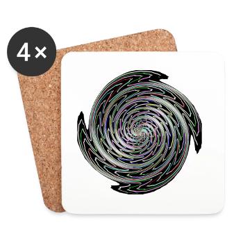 Colour Swirl Vortex Spiral - Coasters (set of 4) - white - Front
