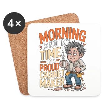 Le matin du menuisier n’est pas mon moment - Dessous de verre (lot de 4) - blanc - Devant