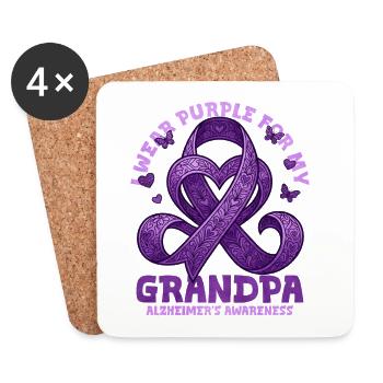 Grand-père – Éducation à Alzheimer - Dessous de verre (lot de 4) - blanc - Devant
