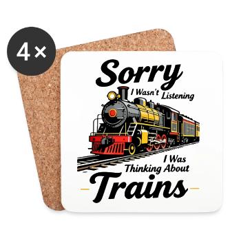 Train Humor - Coasters (set of 4) - white - Front