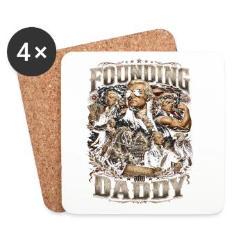 Founding Father Thomas Jefferson, July 4 - Coasters (set of 4) - white - Front