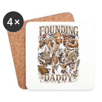 Founding Father Alexander Hamilton, July 4 - Coasters (set of 4) - white - Front