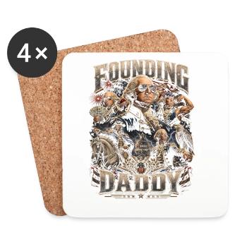 Founding Father George Washington, July 4 - Coasters (set of 4) - white - Front
