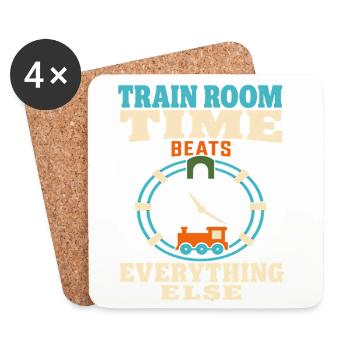 Train Room Model Railway Model Railway Dad Gift - Coasters (set of 4) - white - Front