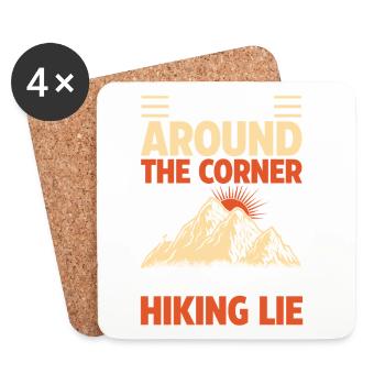Hiking Mountain Trail Backpacking Outdoors Poaching - Coasters (set of 4) - white - Front