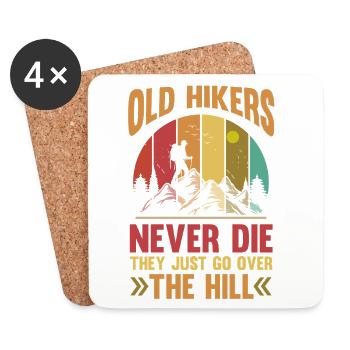 Hiking Mountain Trail Backpacking Outdoors Wildern - Untersetzer (4er-Set) - Weiß - Vorne
