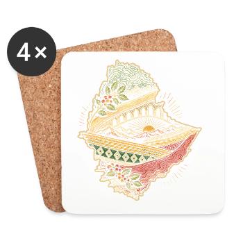 Éthiopie Éthiopiens - Dessous de verre (lot de 4) - blanc - Devant