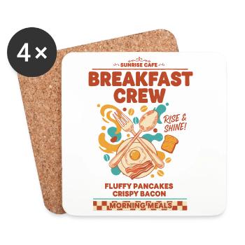Frühstückscrew Lustiger Brunch Kaffee Pfannkuchenessen - Untersetzer (4er-Set) - Weiß - Vorne