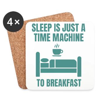 Le petit-déjeuner : le sommeil étrange n’est qu’une machine à voyager dans le temps - Dessous de verre (lot de 4) - blanc - Devant