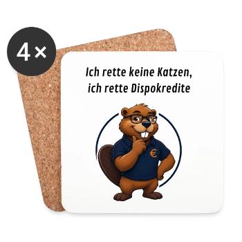 Benno Biber Banker - Dispokredite - Untersetzer (4er-Set) - Weiß - Vorne