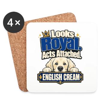 Le golden retriever anglais à la crème se montre royal - Dessous de verre (lot de 4) - blanc - Devant