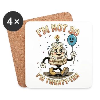 I'm not 30 I'm 20 ten birthday - Coasters (set of 4) - white - Front