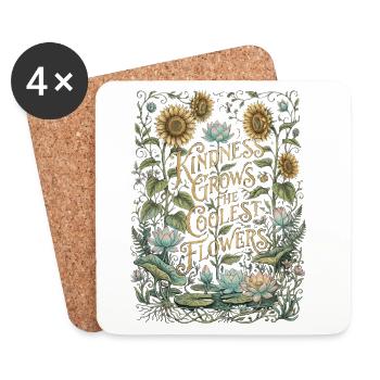 La gentillesse fait pousser les fleurs les plus fraîches - Dessous de verre (lot de 4) - blanc - Devant