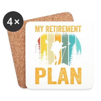 Funny Retired Hiker Mountain Hiking Retirement pla - Coasters (set of 4) - white - Front