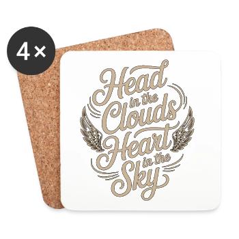 Private Pilot Head In The Clouds Loves Aviation - Coasters (set of 4) - white - Front
