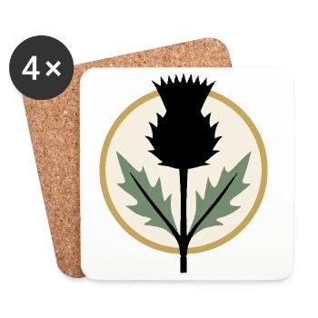 Geometric Thistle Botanical Streetwear - Coasters (set of 4) - white - Front