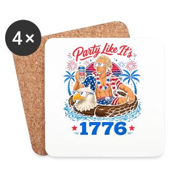 Celebrate like in 1776! Alexander Hamilton, 4th Ju - Coasters (set of 4) - white - Front