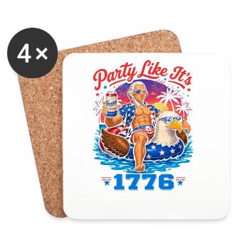 Celebrate like in 1776 – Thomas Jefferson, Jul 4 - Coasters (set of 4) - white - Front
