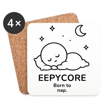 Eepycore – Born to Nap | Cozy Sleep Mood - Untersetzer (4er-Set) - Weiß - Vorne