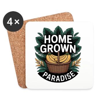 Home Grown Paradise Tropical Garden - Coasters (set of 4) - white - Front