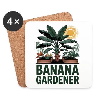 Banana Gardener Tropical Garden - Coasters (set of 4) - white - Front