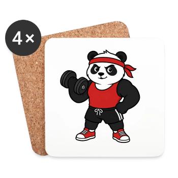 Gym Panda - Dessous de verre (lot de 4) - blanc - Devant