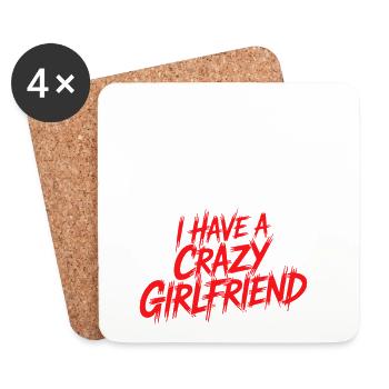Crazy Girlfriend Forgive Couple Crazy Girlfriend - Coasters (set of 4) - white - Front